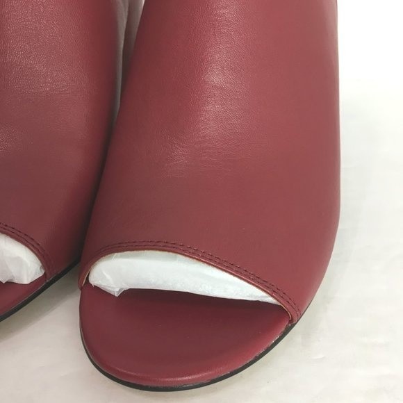 Katy Perry The Jocelyn Mulberry‎ Red Nappa Leather Ruffle Shooties Heels Size 10 - Picture 5 of 16